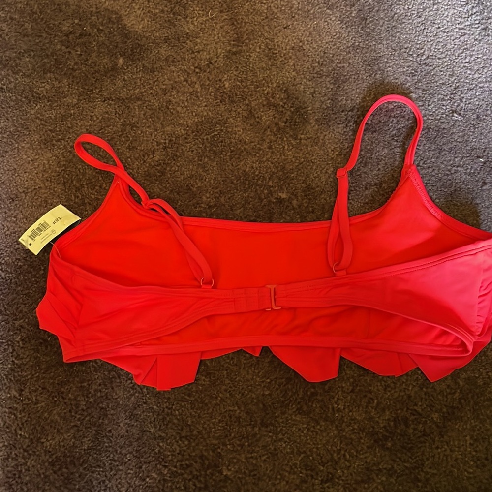 Coral Ruffle Bikini Top - Picture 3 of 6